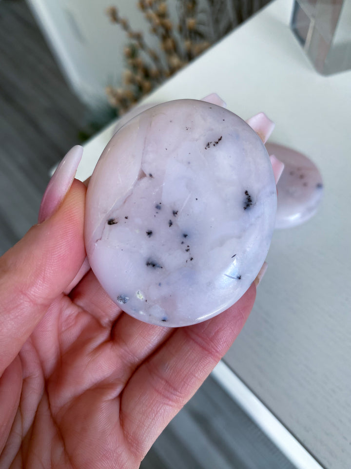 Pale Pink Opal Palm Stone