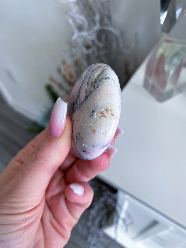 Small Pink Opal Palm Stone #1 - Get Exact Item