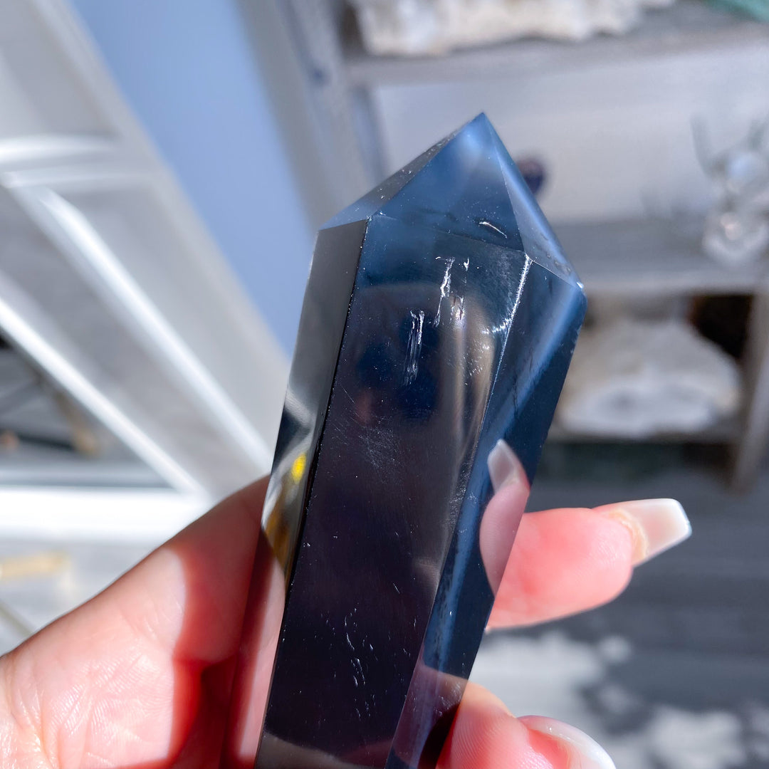 Imperfect Black Agate Wand 