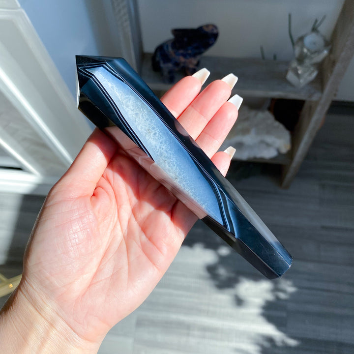 Imperfect Black Agate Wand 