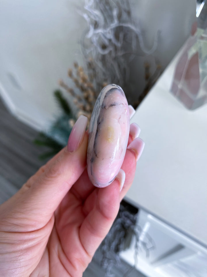 Small Pink Opal Palm Stone #1 - Get Exact Item