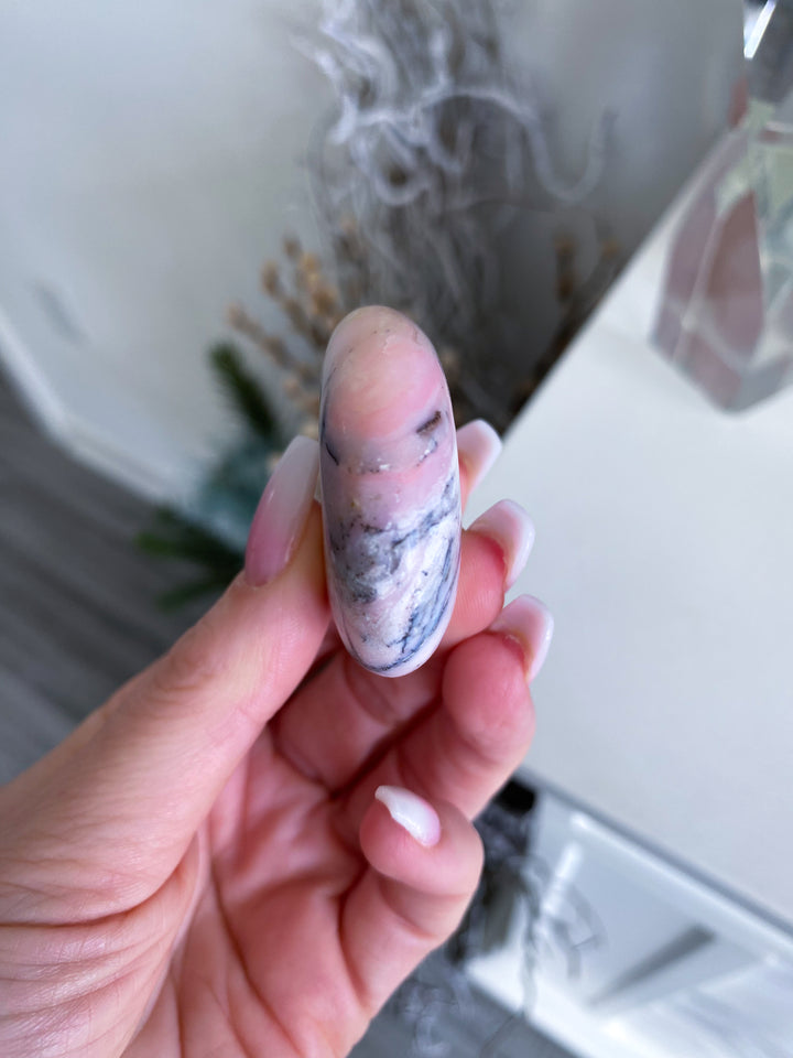 Small Pink Opal Palm Stone #1 - Get Exact Item