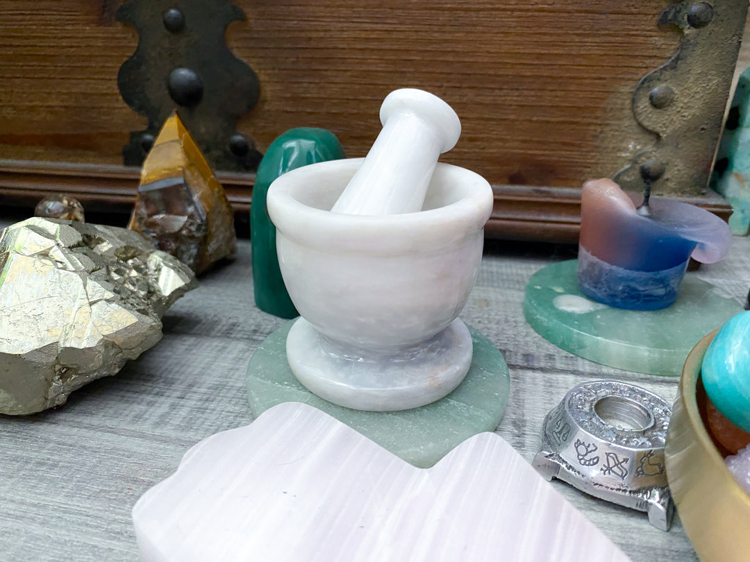 White Marble Mortar and Pestle