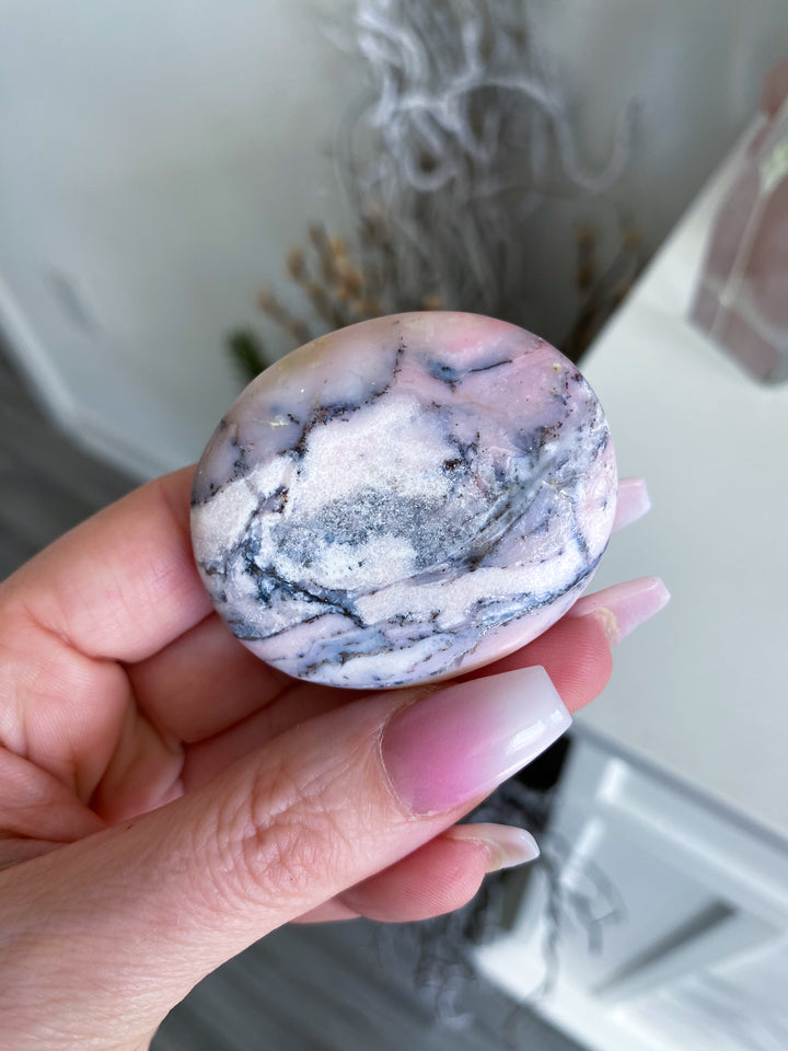 Small Pink Opal Palm Stone #1 - Get Exact Item