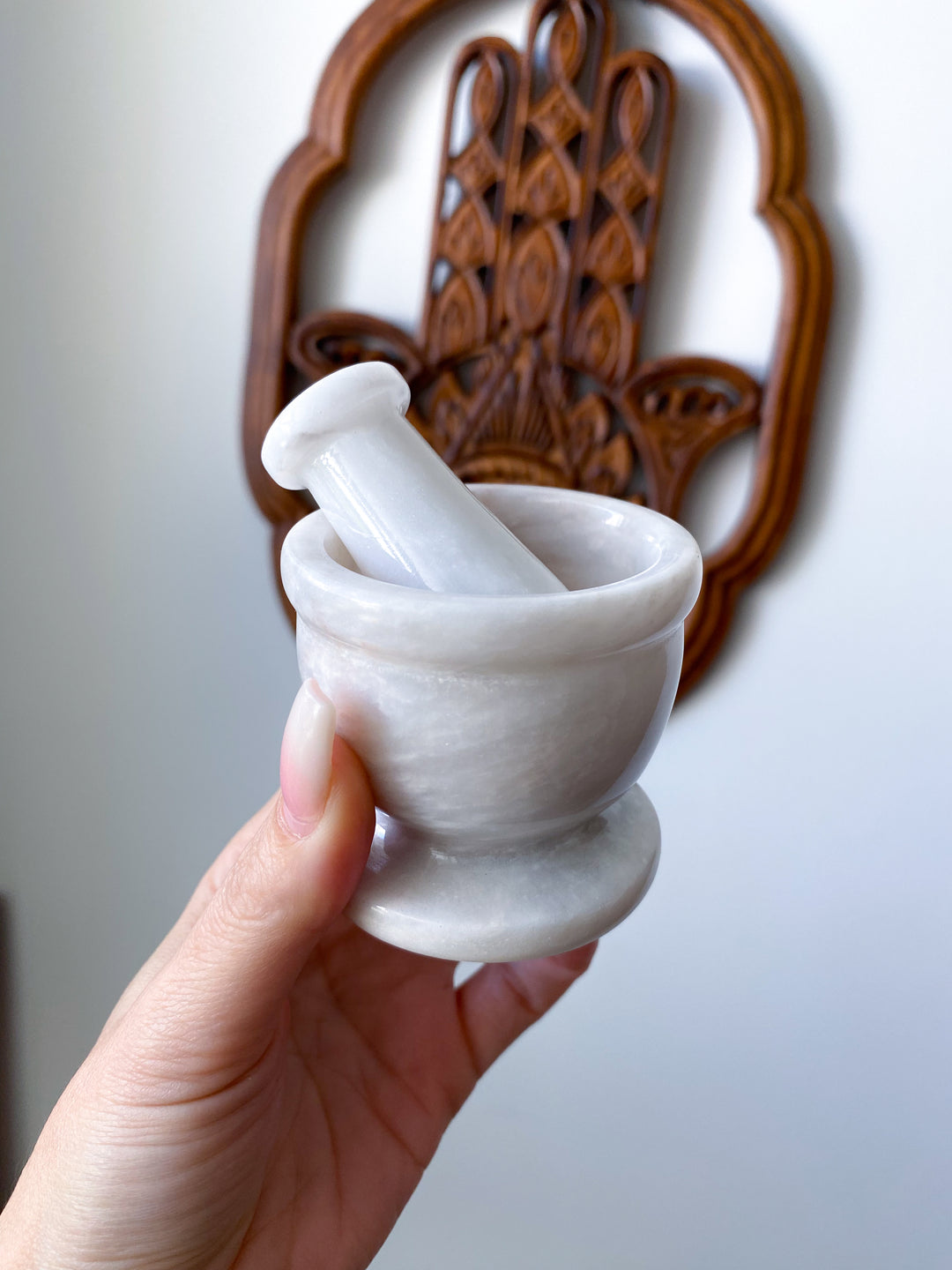 White Marble Mortar and Pestle