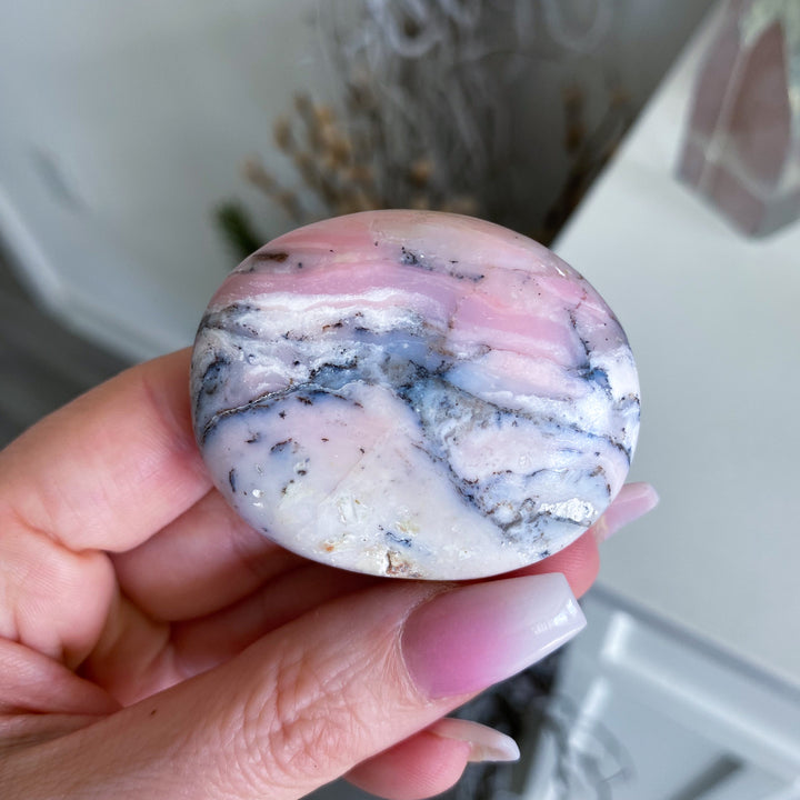 Small Pink Opal Palm Stone #1 - Get Exact Item