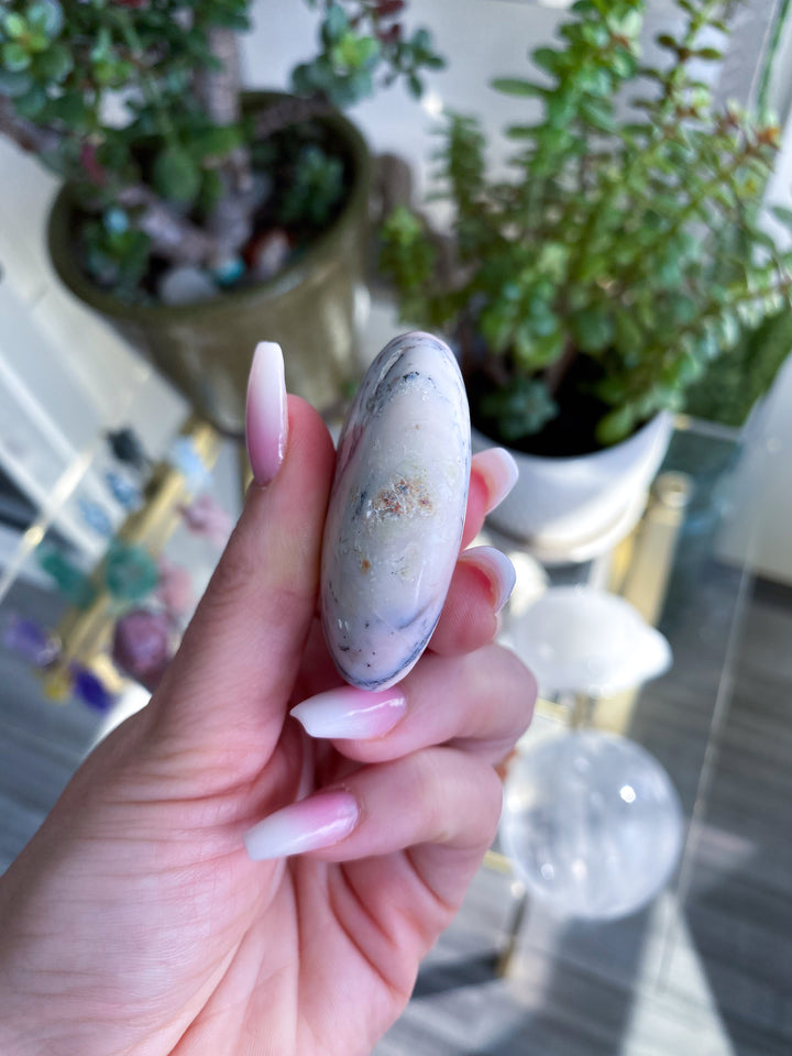 Small Pink Opal Palm Stone #1 - Get Exact Item