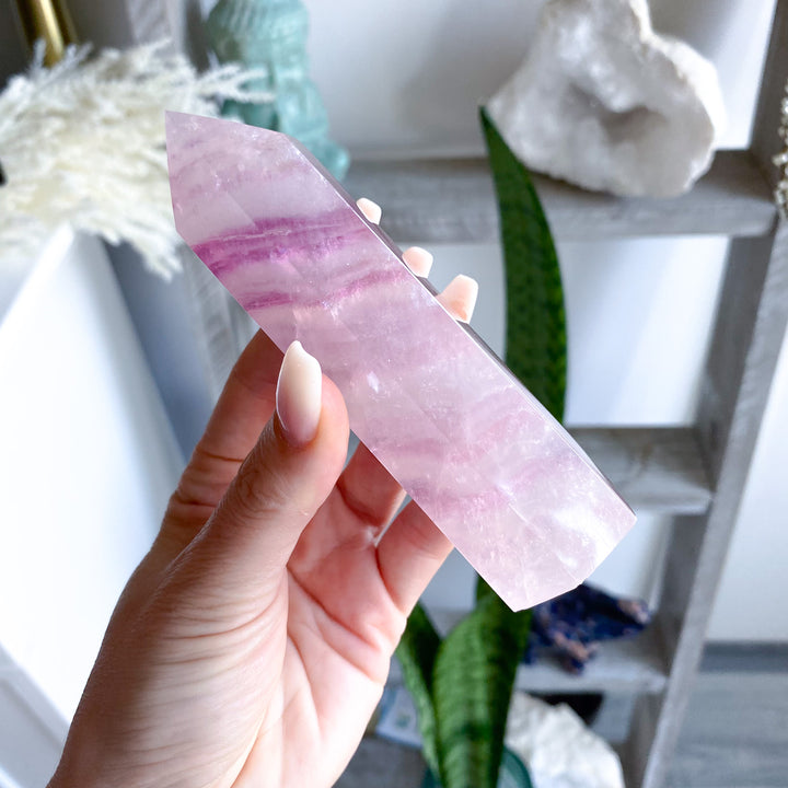 4.5" Purple Fluorite Tower Point