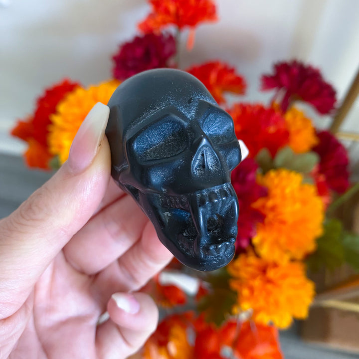 Black Obsidian Vampire Skull 