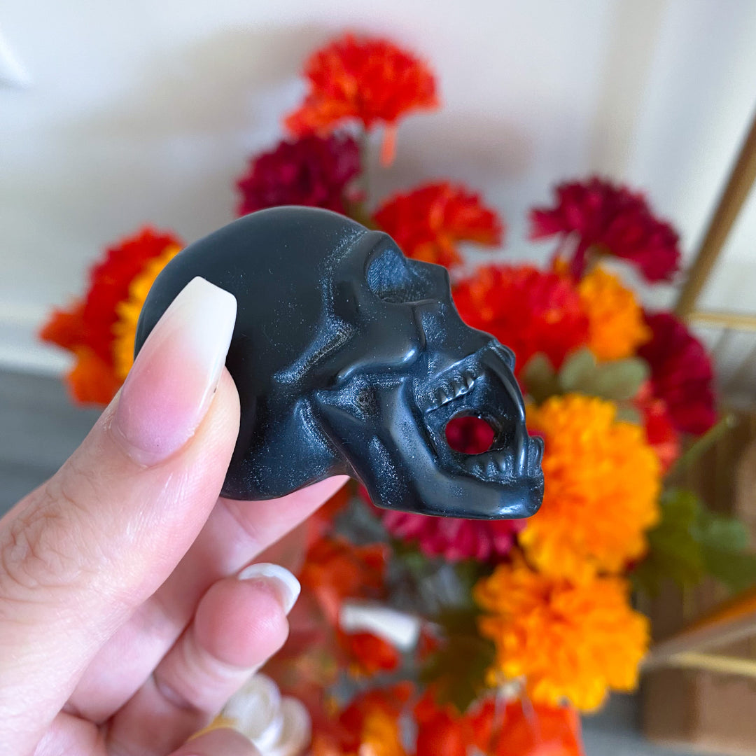 Black Obsidian Vampire Skull 