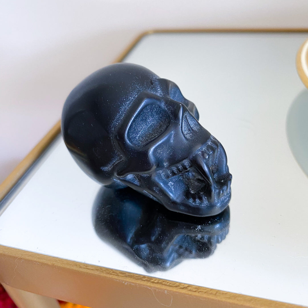 Black Obsidian Vampire Skull 