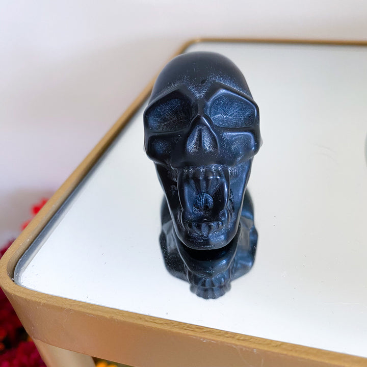 Black Obsidian Vampire Skull 