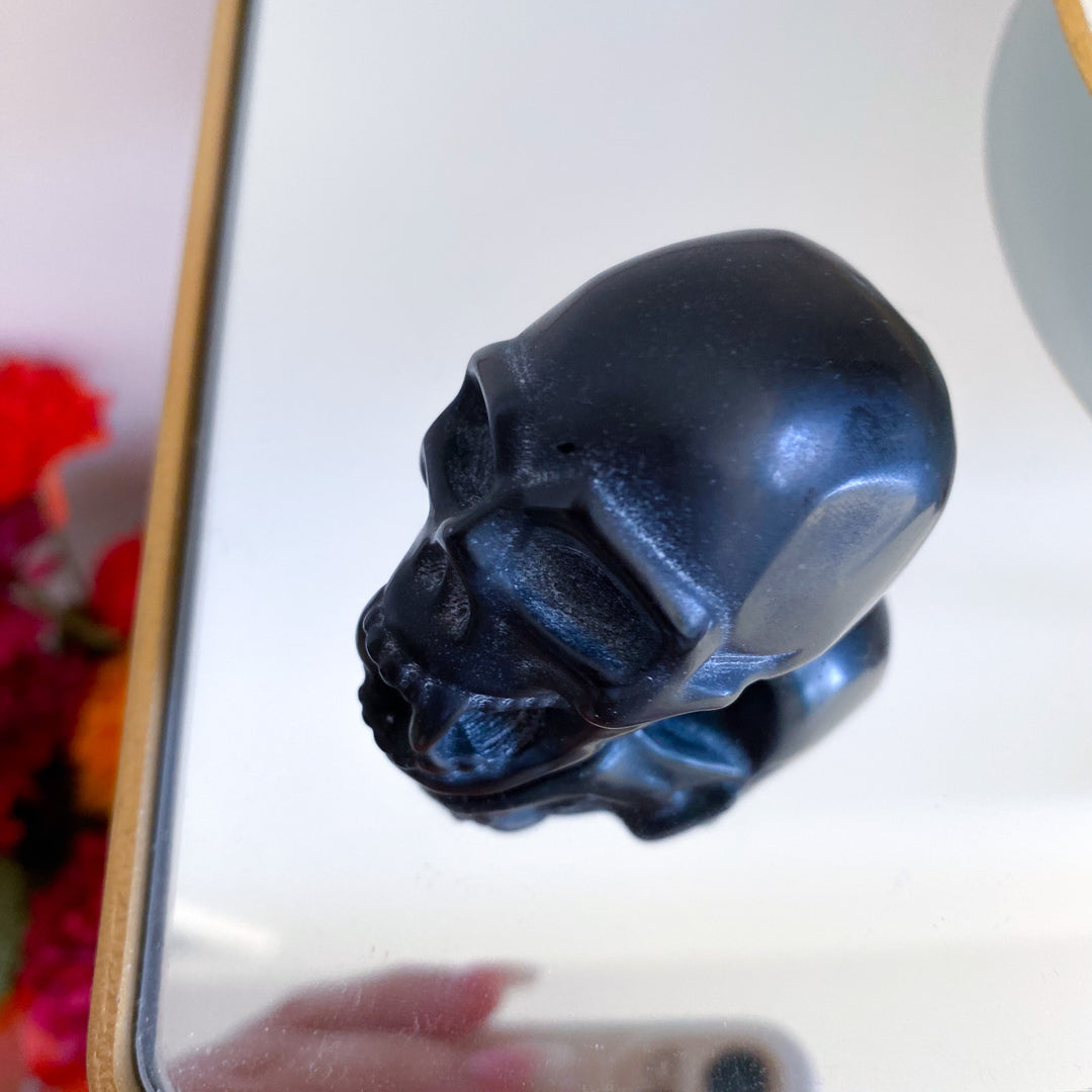 Black Obsidian Vampire Skull 