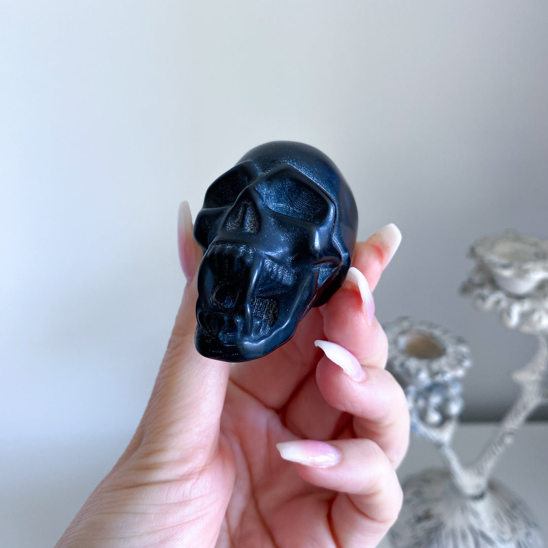 Black Obsidian Vampire Skull 