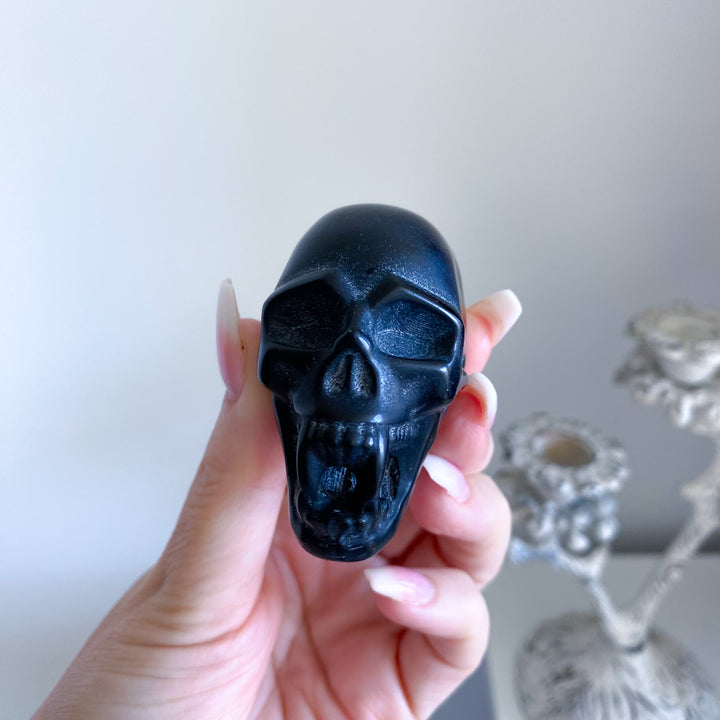 Black Obsidian Vampire Skull 