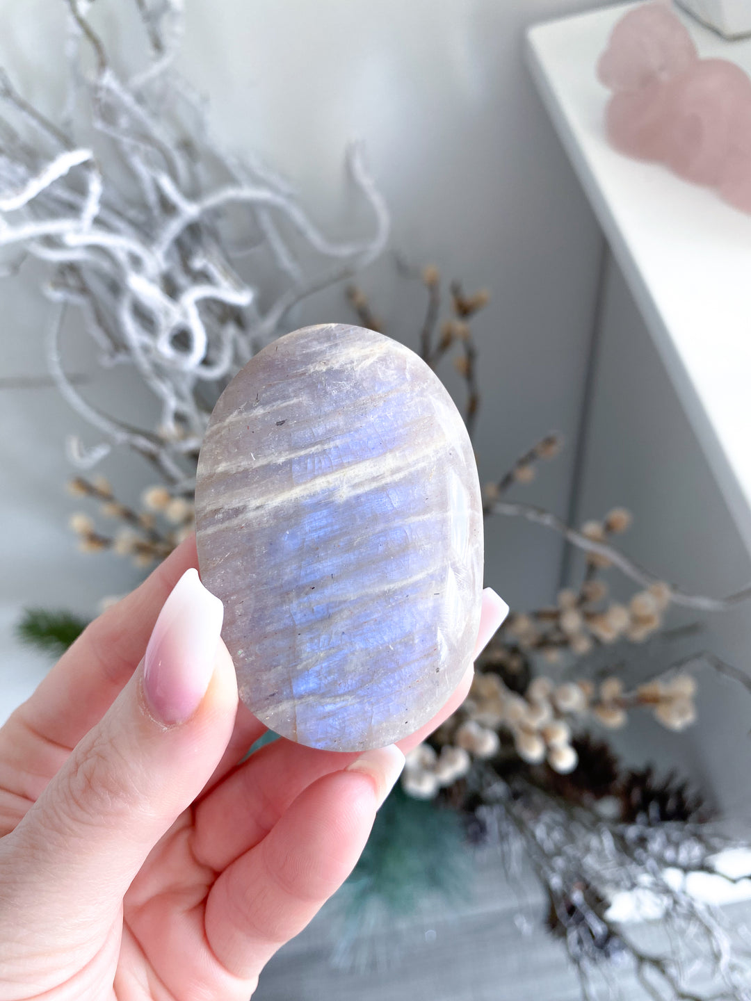 Gentle Moonstone and Sunstone Palm #2