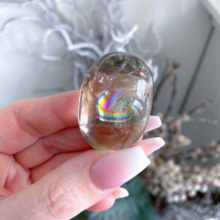 Rainbow Bright Natural Citrine Pebble