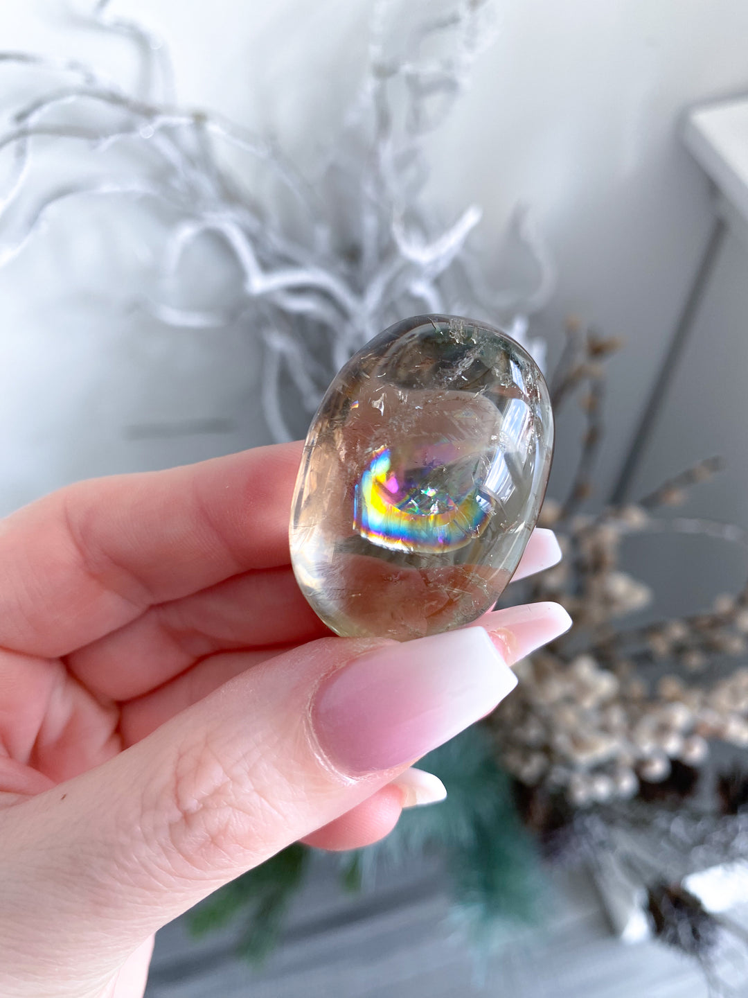 Rainbow Bright Natural Citrine Pebble