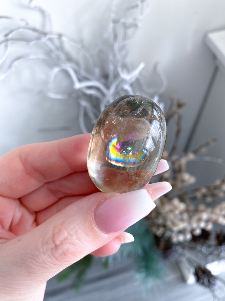 Rainbow Bright Natural Citrine Pebble