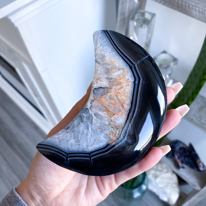 XL Black Agate Moon 
