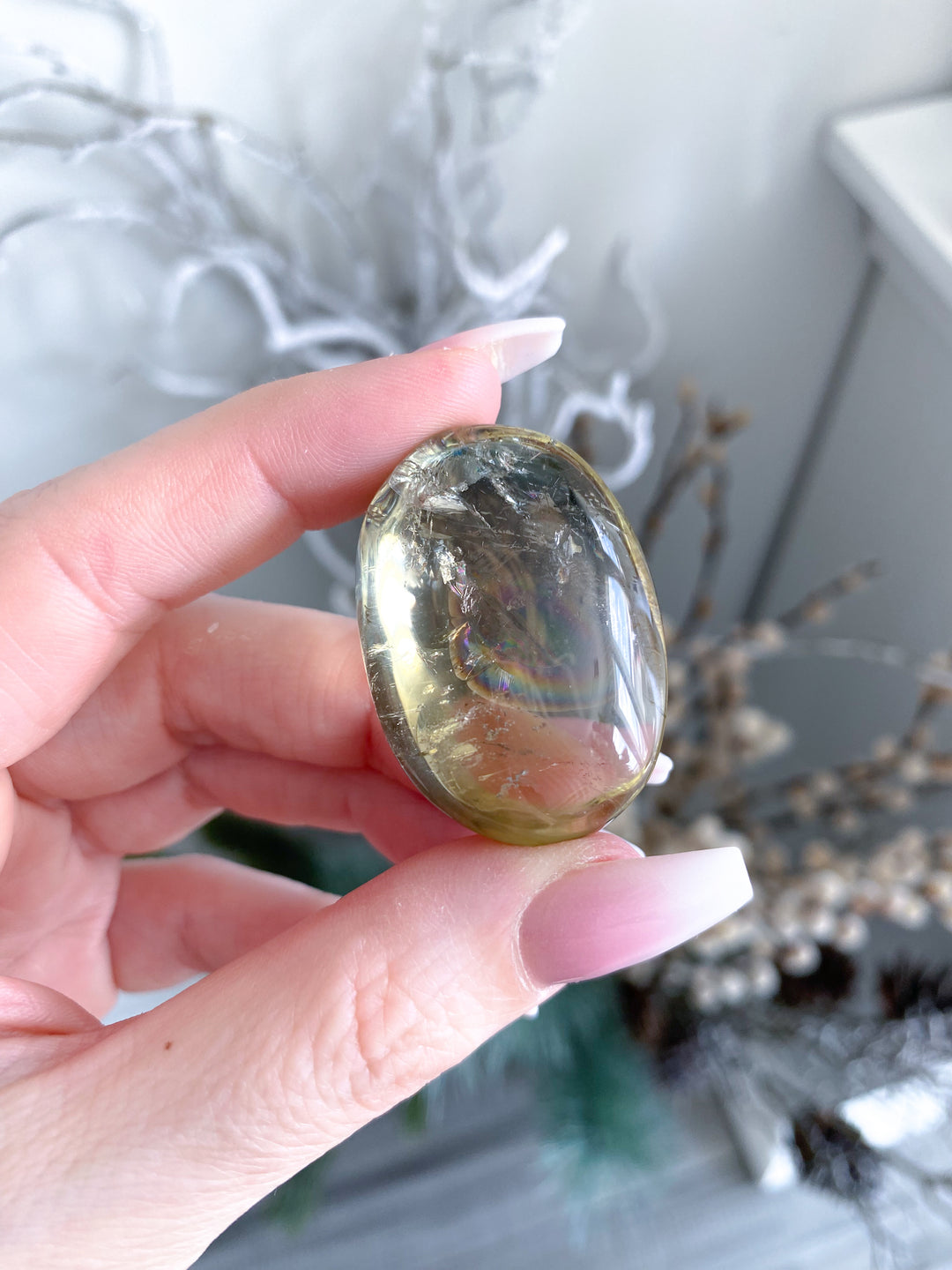 Rainbow Bright Natural Citrine Pebble