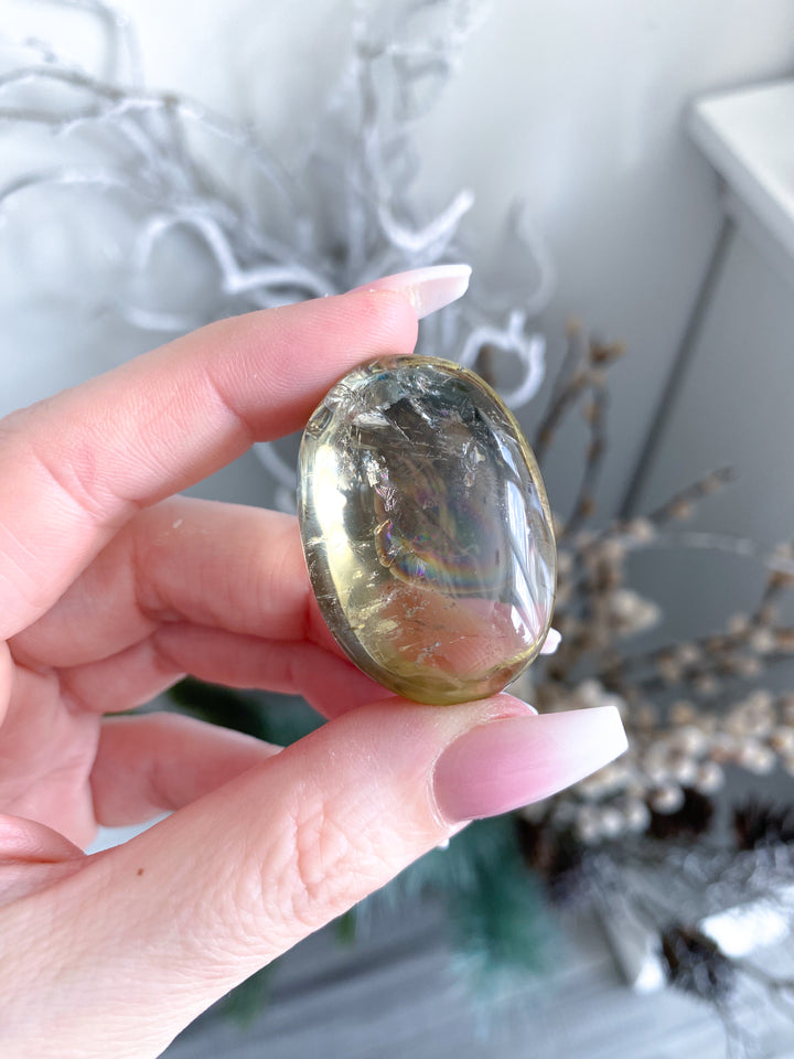 Rainbow Bright Natural Citrine Pebble