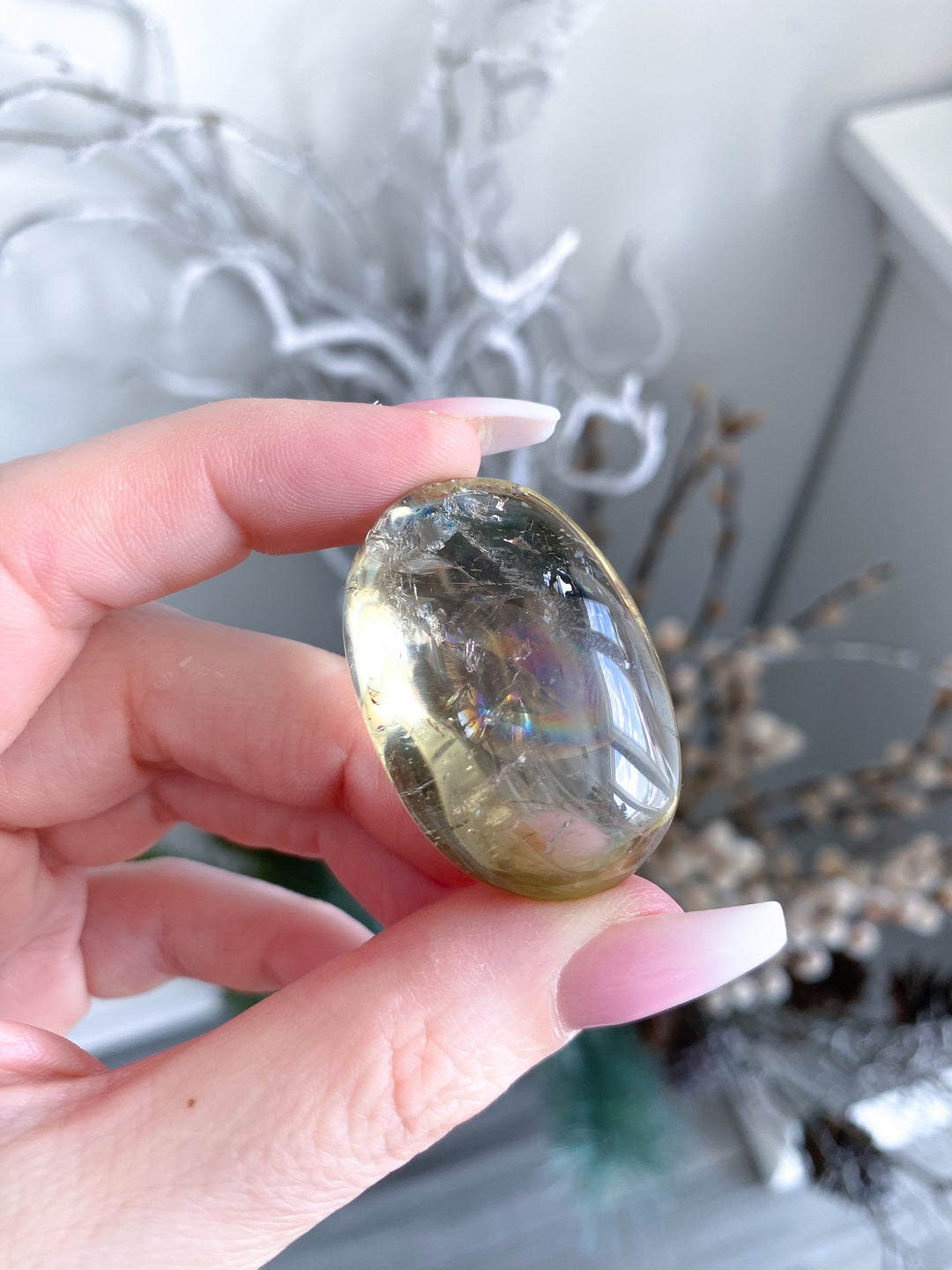 Rainbow Bright Natural Citrine Pebble