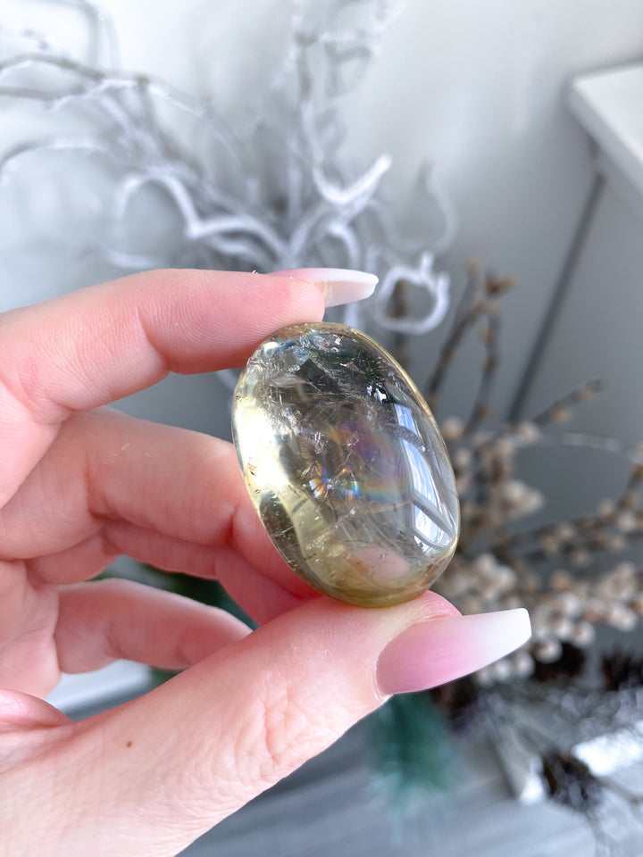Rainbow Bright Natural Citrine Pebble