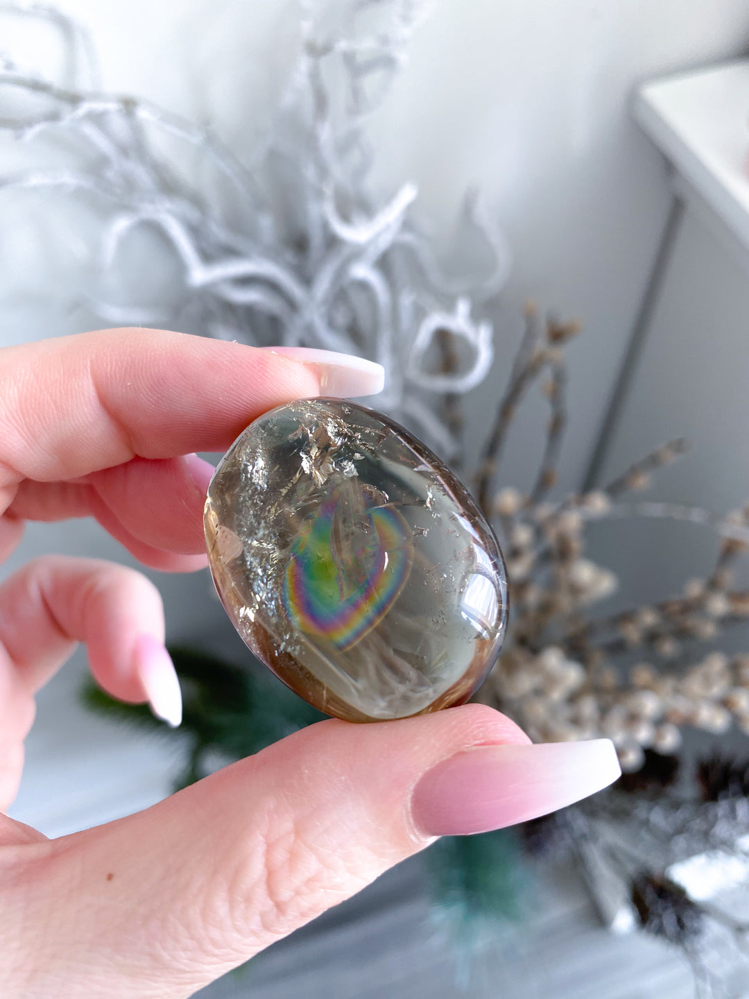 Rainbow Bright Natural Citrine Pebble