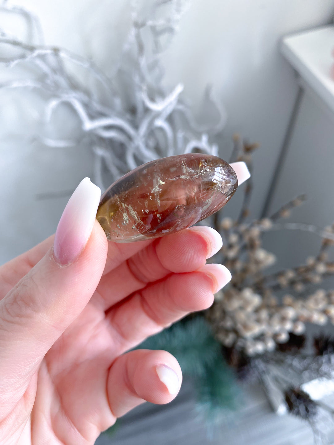 Rainbow Bright Natural Citrine Pebble