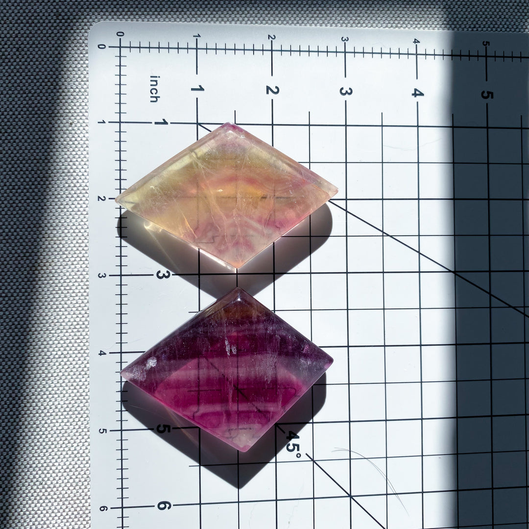 Imperfect Fluorite Diamond on Stand - Choose Your Piece