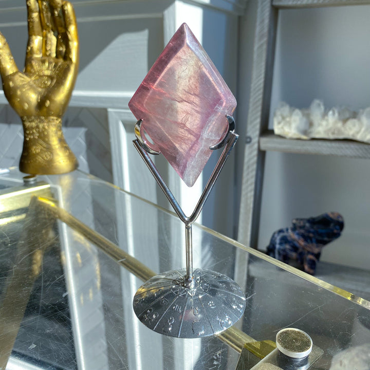 Imperfect Fluorite Diamond on Stand - Choose Your Piece