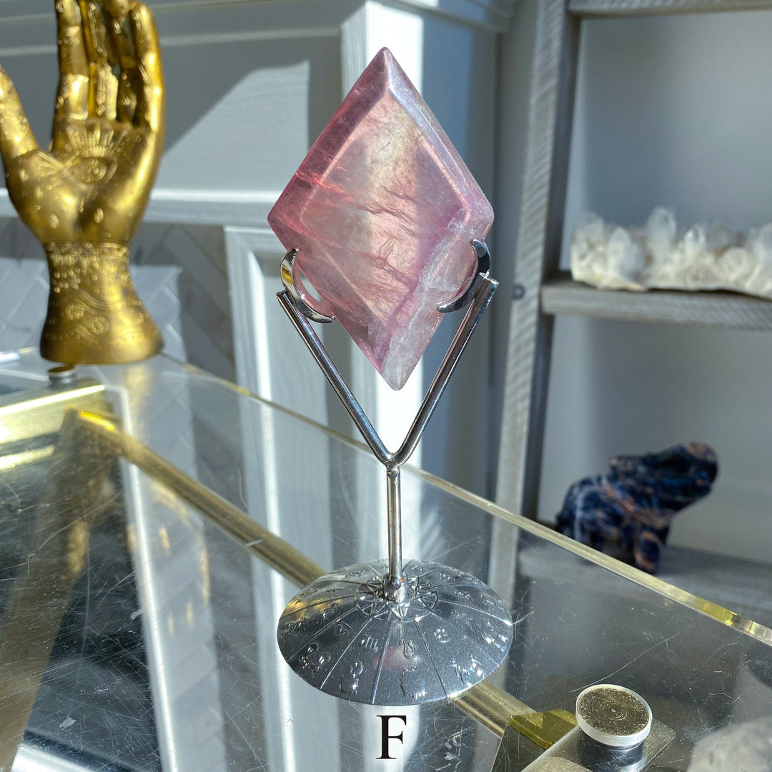 Imperfect Fluorite Diamond on Stand - Choose Your Piece