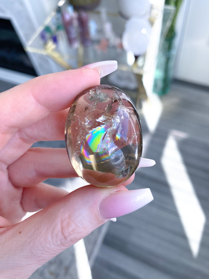 Rainbow Bright Natural Citrine Pebble