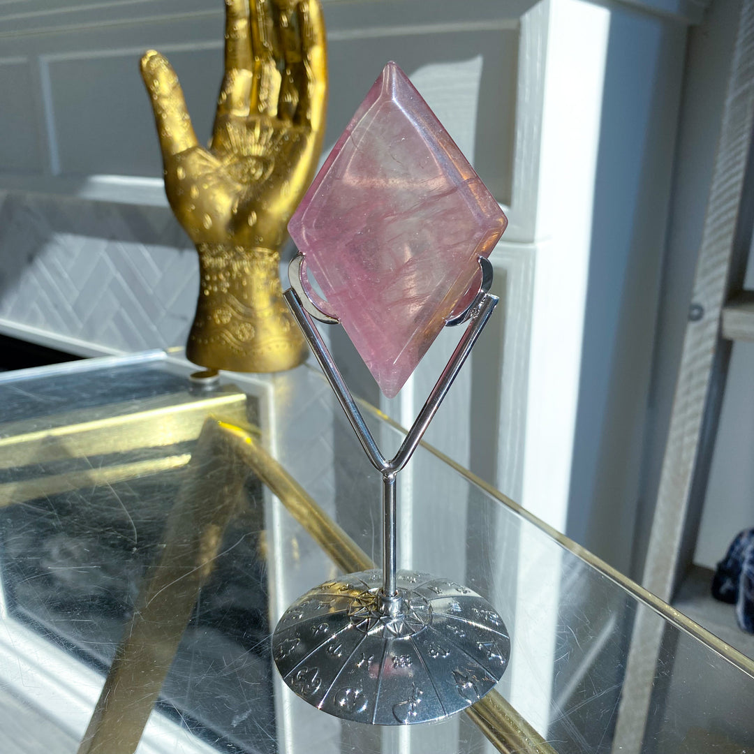 Imperfect Fluorite Diamond on Stand - Choose Your Piece