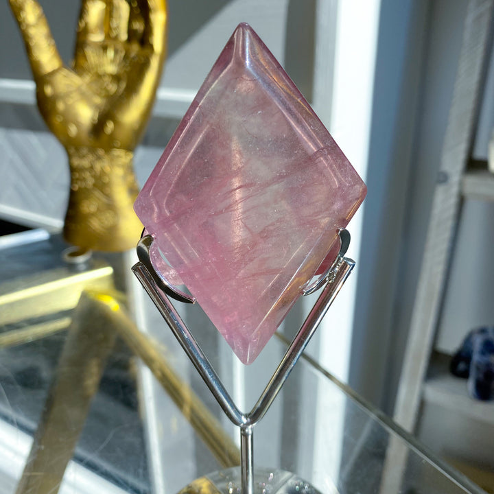 Imperfect Fluorite Diamond on Stand - Choose Your Piece