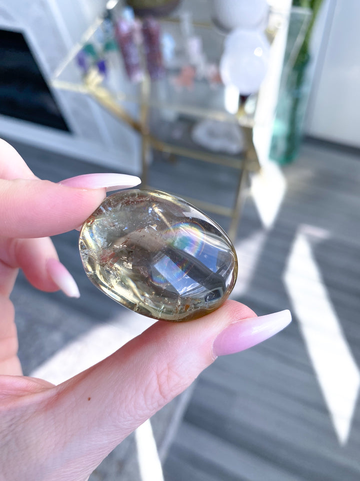 Rainbow Bright Natural Citrine Pebble