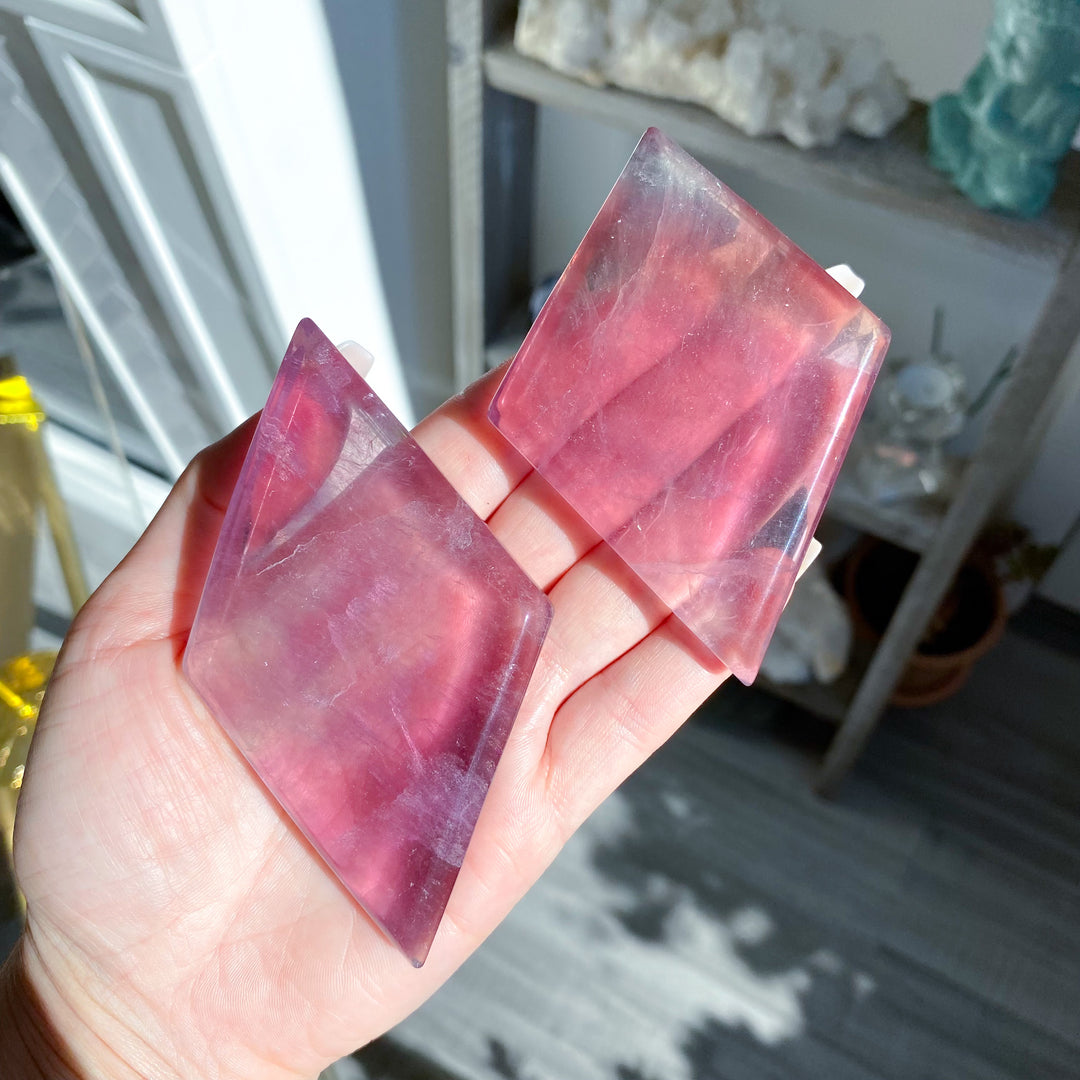 Purple Fluorite Diamond on Stand