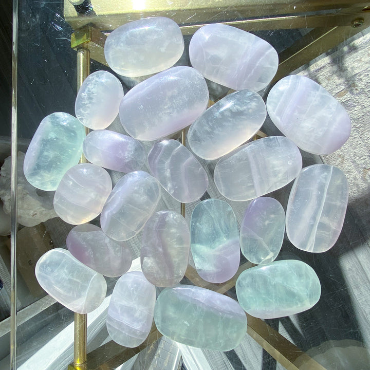 Pastel Rainbow Fluorite Palm Stone