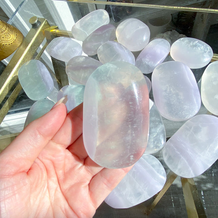 Pastel Rainbow Fluorite Palm Stone