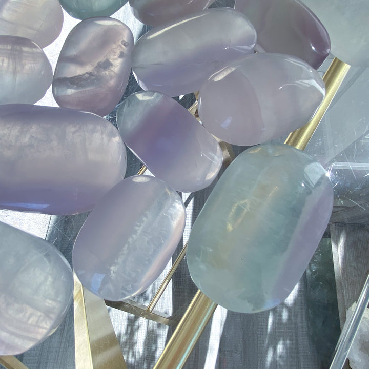 Pastel Rainbow Fluorite Palm Stone
