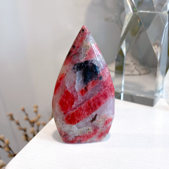 Bright Rhodonite Flame #1 - Read Description