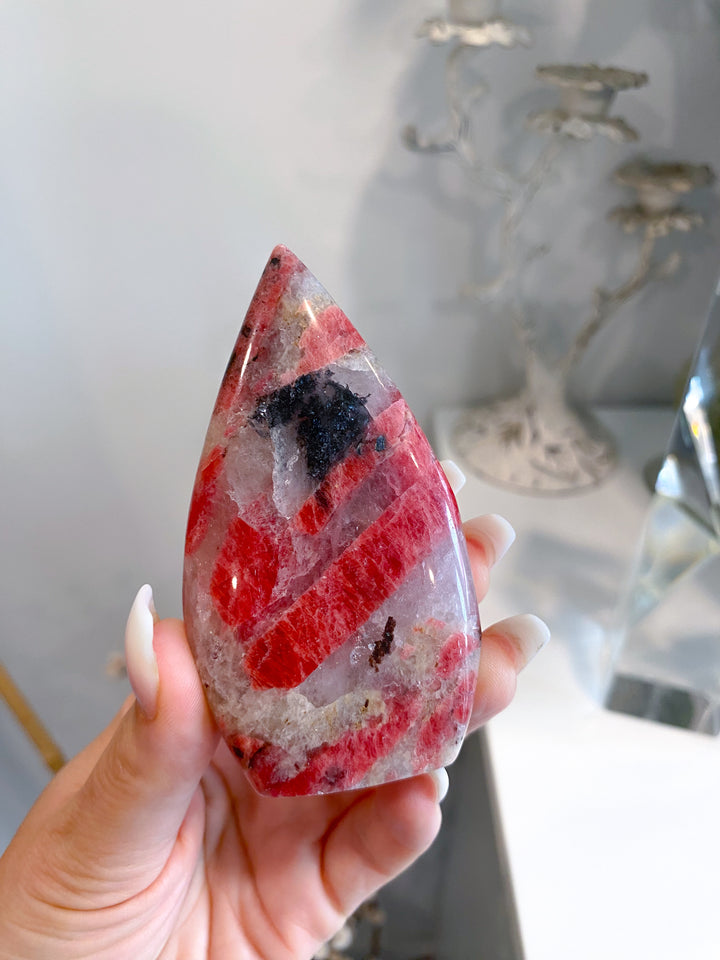 Bright Rhodonite Flame #1 - Read Description
