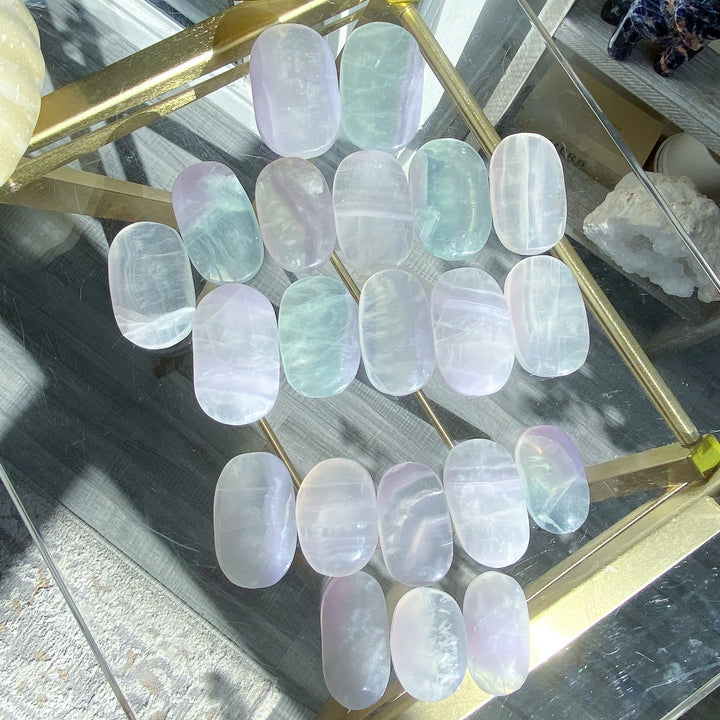 Pastel Rainbow Fluorite Palm Stone