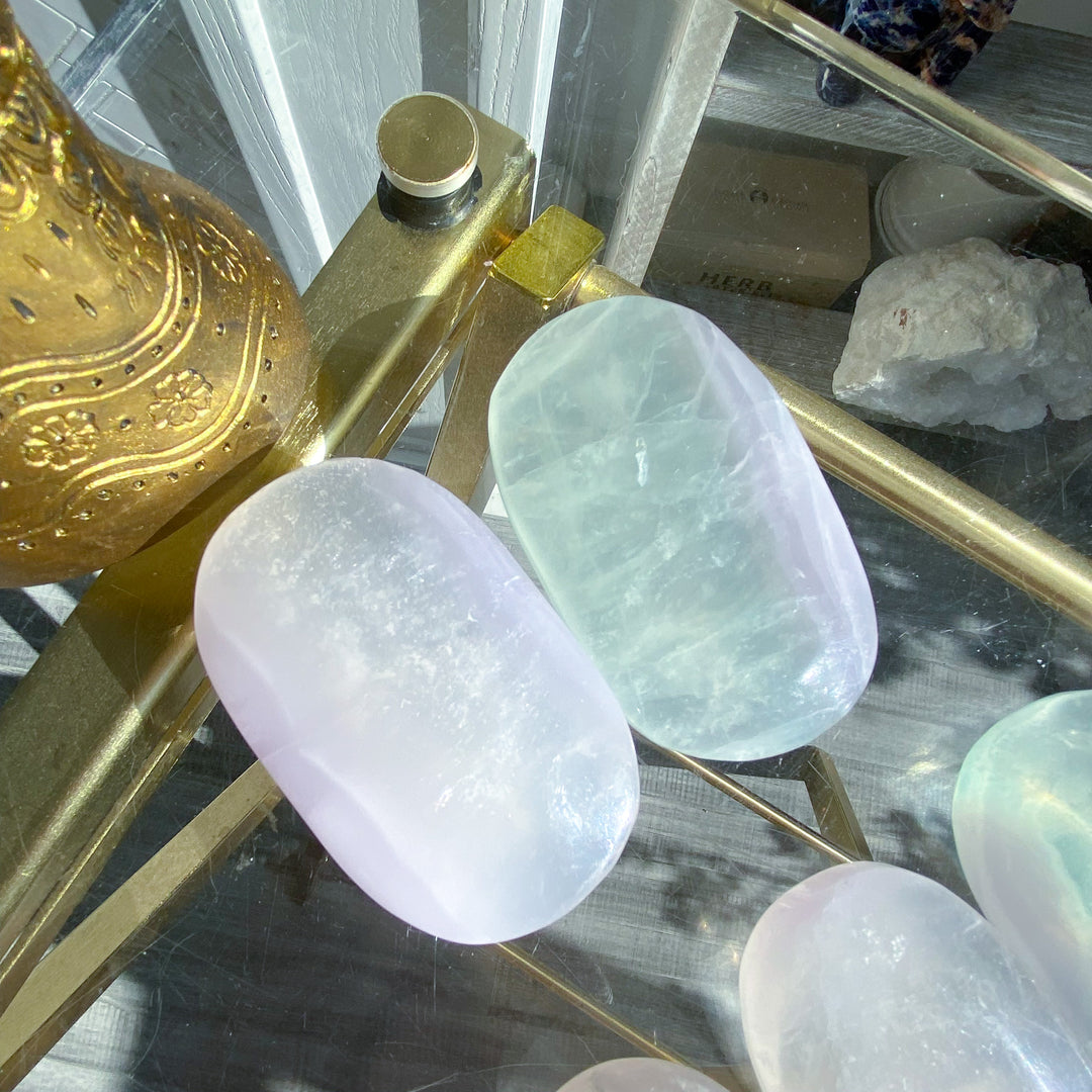 Pastel Rainbow Fluorite Palm Stone