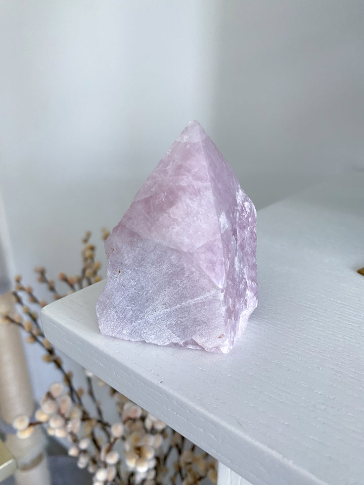 PINK Kunzite Top Polish - Slight Chipped Tip - Get Exact Piece - Self Love - Self Care - Pink Kunzite - White Kunzite