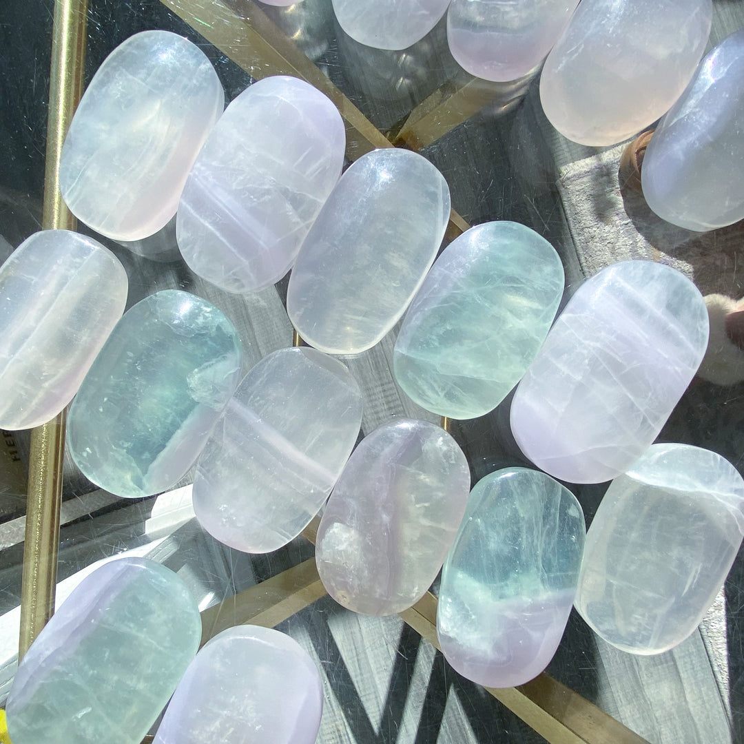 Pastel Rainbow Fluorite Palm Stone