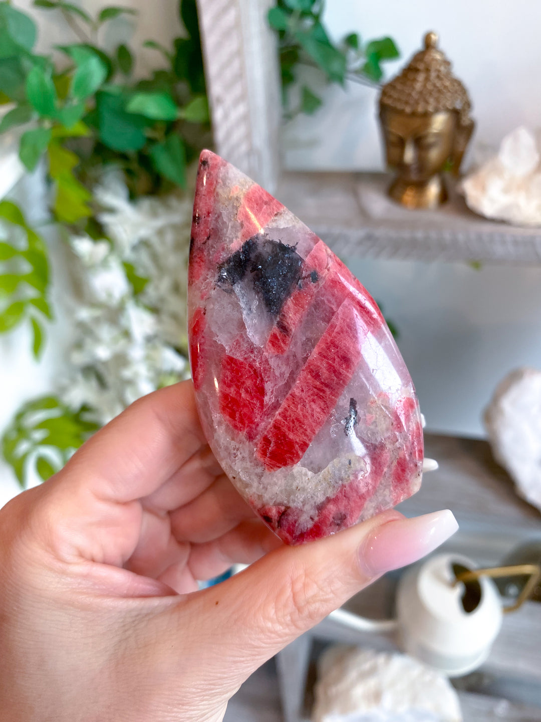 Bright Rhodonite Flame #1 - Read Description