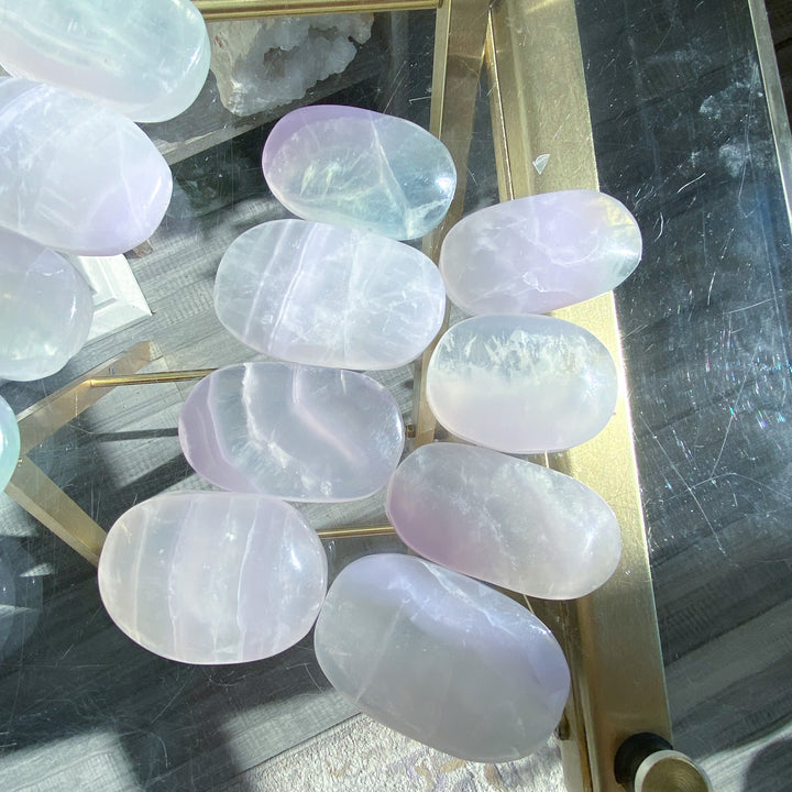 Pastel Rainbow Fluorite Palm Stone