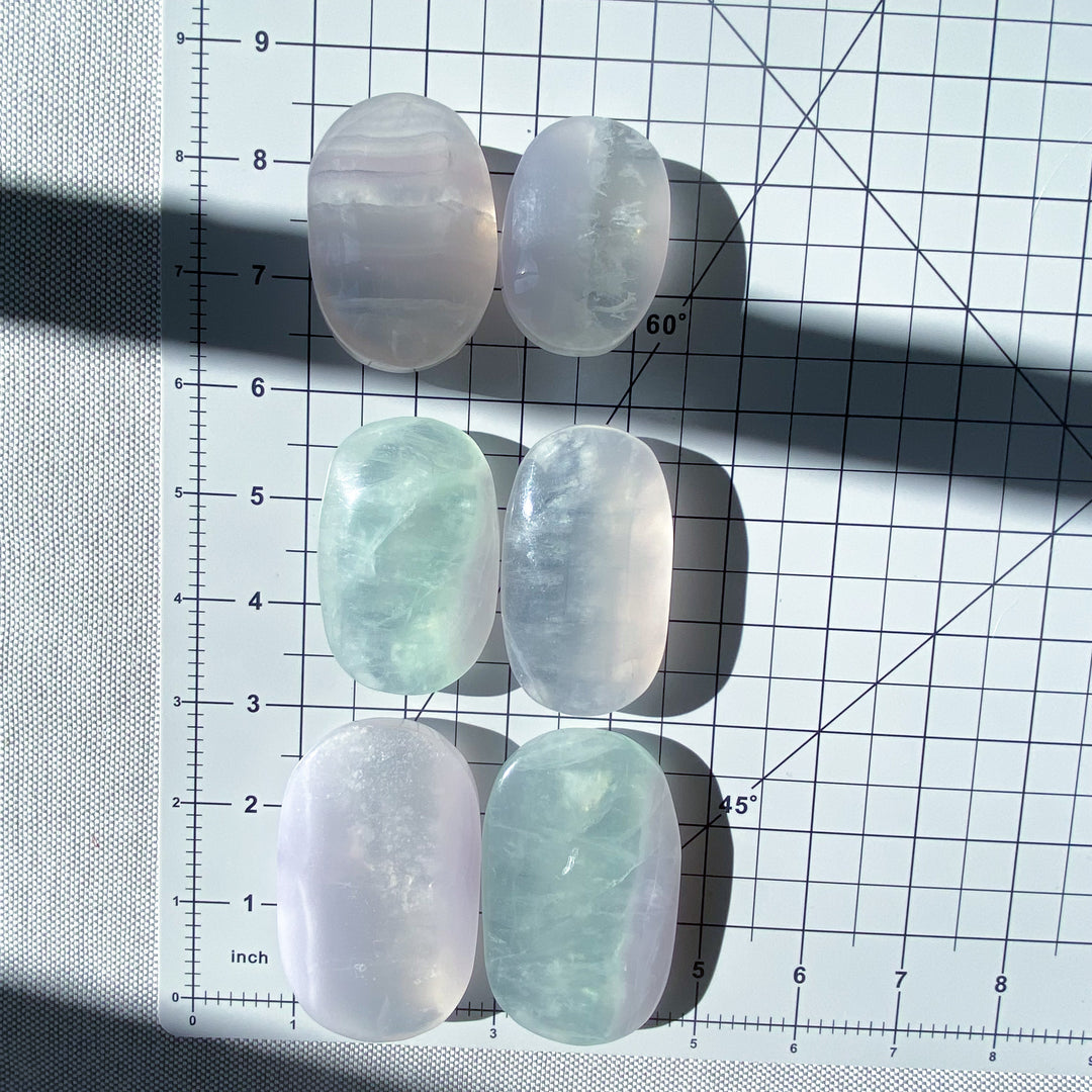 Pastel Rainbow Fluorite Palm Stone